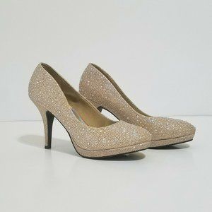 Silver Slipper Mirage Size 7.5  Rhinestone Sparkle